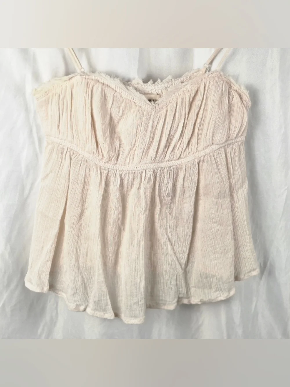 Urban Outfitters Cream Pink Lace-Trim Camisole Size Small Petite - Picture 5 of 16